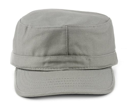 NYFASHION101 Fashionable Solid Color Unisex Fitted Army Military Cadet Cap - color: Gray, size: Small