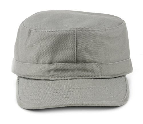 NYFASHION101 Fashionable Solid Color Unisex Fitted Army Military Cadet Cap - color: Gray, size: Large