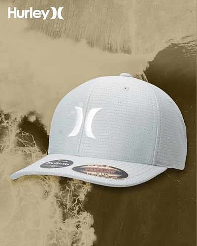 Hurley Mens Baseball Cap, H2O-Dri Stretch Fitted Hat with Curved Bill - color: Mystic Stone, size: Large-X-Large