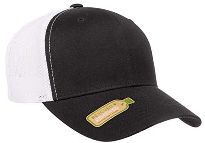YP Classics Recycled Retro Trucker Cap - 2-Tone Black/White