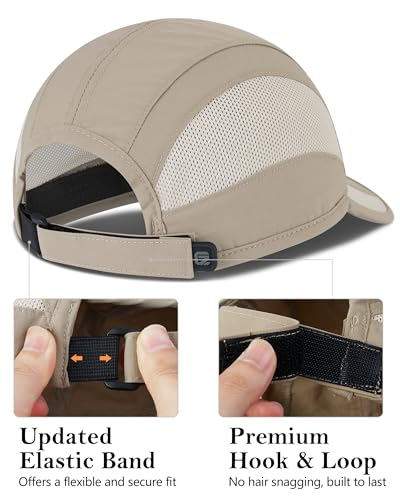 GADIEMKENSD Outdoor Running Hat Breathable Mesh 2PACK - color: Khaki, size: 6 7/8-7 1/4
