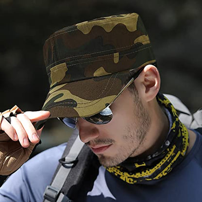 XYIYI Unisex Cotton Basic Cadet Army Cap Everyday Military Style Hat - color: Camo3