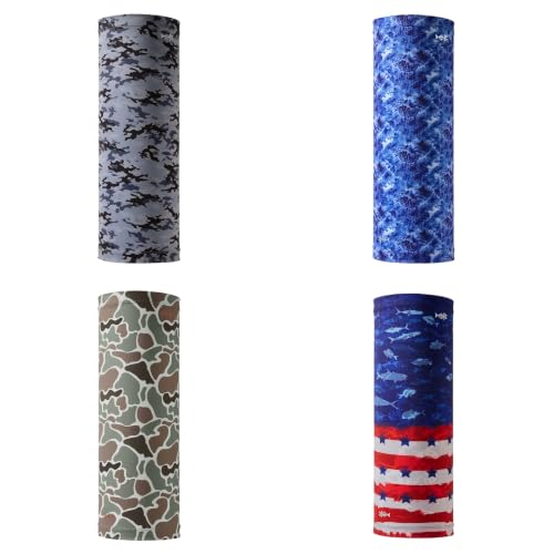 BASSDASH 4 Pack UPF 50+ UV Protection Neck Gaiter Sun Protector for Fishing Hunting Kayaking Hiking Cycling Outdoor - color: Collection C