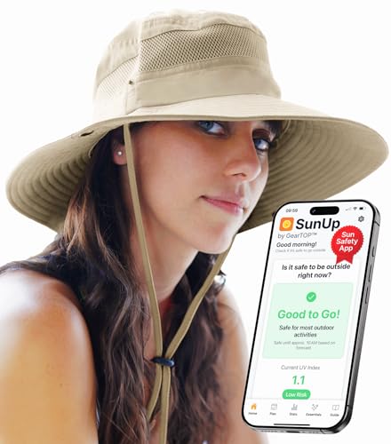GearTOP Safari Hat for Men Sun Hats for Women UV Protection UPF 50+ Fishing, Gardening, Hiking Hat (22-23 1/2") - color: Beige Standard 1 Pack