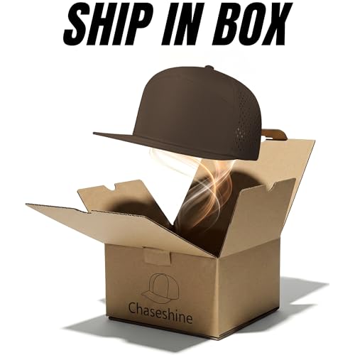 4 Inclusive Sizes Performance Flat Brim Trucker Hat Men Women, 7 Panel Snapback Running - color: 76.brown