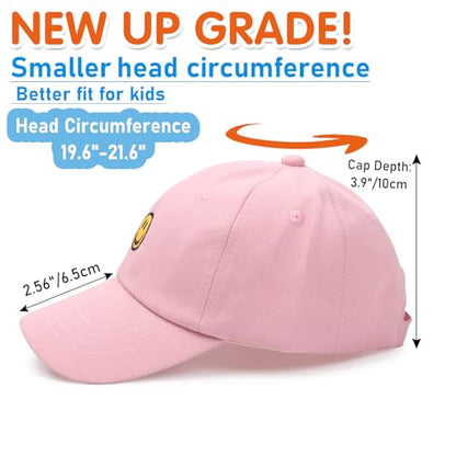 SONMONY Toddler Hat Smile Face Kids Baseball Cap Adjustable Cute Hat 3-12Y - color: Pink