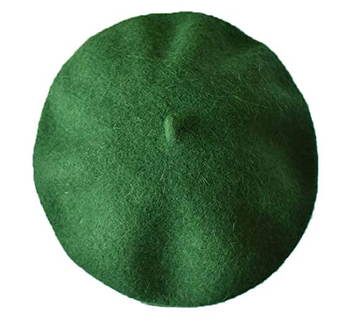 Kids Girls Boys Solid Color Classic French Style Beret Beanie Hat - color: Blackish Green