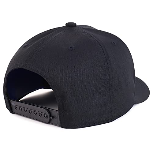 Trendy Apparel Shop Old English D Embroidered 5 Panel High Crown Cotton Pro Style Cap - color: Black
