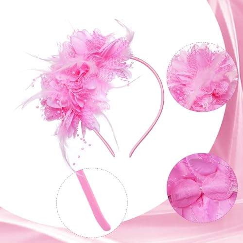 Pistha Womens Fascinators Hats Tea Party Hats Headband for Women Dresses - color: Pink