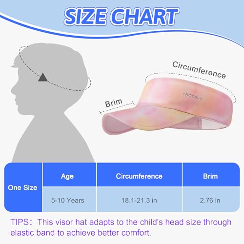Kids Sun Visor Hats for Girls Boys, Packable Cooling Stretchy Visor - color: Peach