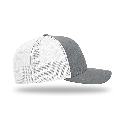 Richardson 110 Trucker R-Flex Baseball Cap| Fitted Mesh Back Hat - color: Heather/White, size: Small-Medium