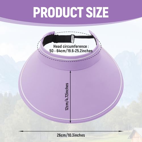 baotongle Sun Visors for Women Wide Brim Clip on Visor Hats Adjustable UV Protection Summer Cap for Golf Beach Outdoor Sports - color: Purple