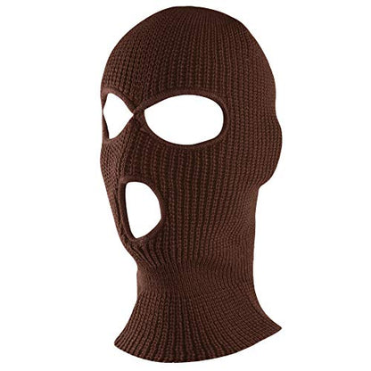 Super Z Outlet Knit Sew Acrylic Outdoor Full Face Cover Thermal Ski Mask One Size Fits Most - color: Brown