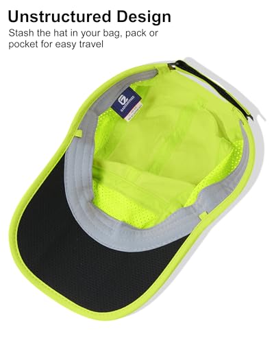 GADIEMKENSD Mens Folding Outdoor Hat Long Brim UPF 50+ Sun Protection - color: Folding Fluorescent Green
