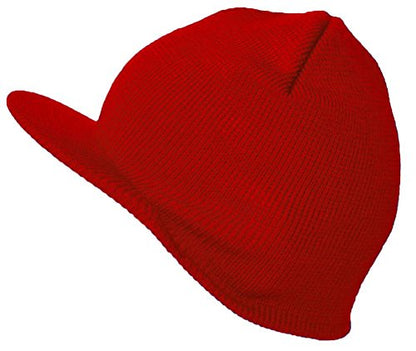 TOP HEADWEAR Winter Cuffless Beanie Visor - color: Red