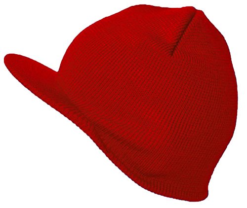 TOP HEADWEAR Winter Cuffless Beanie Visor - color: Red