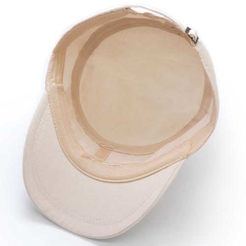 Unisex Army Cadet Cap Military Flat Top Basic Baseball Caps - color: White
