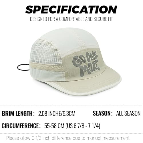 Clakllie Quick Dry 5 Panel Running Hat Breathable Mesh Hat Two-Tone Short Brim Hats Lightweight Baseball Cap Summer Sport Cap - color: Cdus-bssd2504-beige