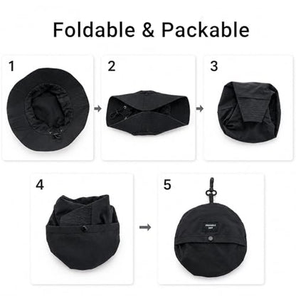PFFY Packable Sun Bucket Hat for Men Women Outdoor UV Protection Sun Hats - color: Red (More Loose)