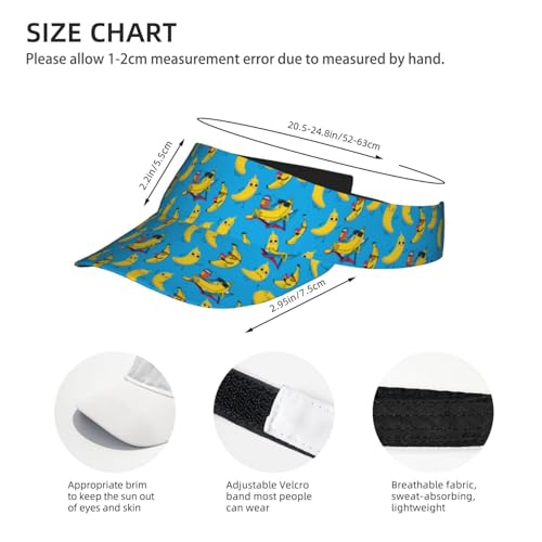 Unisex Adjustable Sports Sun Visor - color: Banana