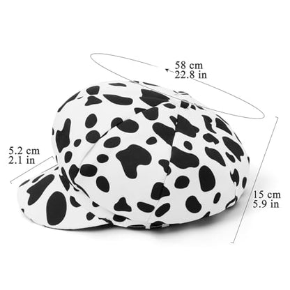 Newsboy Cabbie Baker boy hat Beret Cap for Women Pageboy Visor Paperboy Hat Sailor Fiddler Hat Adjustable - color: White Cow
