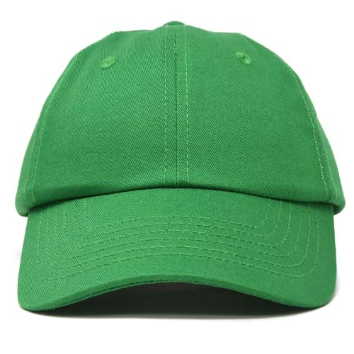 DALIX Baseball Cap Dad Hat Plain Men Women Cotton Adjustable Blank Unstructured Soft - color: Kelly Green