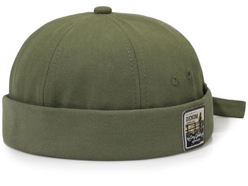 Glamorstar Dome Brimless Hats for Women Men Sailor Docker Beanie Cap Hip Hop Hats - color: Green D