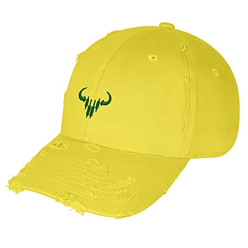 JPAK Bulls Vintage Dad Hat Embroidered Cap NASDAQ Symbol, Stocks - color: Yellow