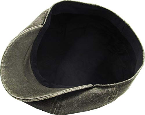 KBETHOS Leather Ascot Made in USA Ivy Collection Classic Newsboy Caps - color: (E) Pu Leather - Olive, size: Small-Medium