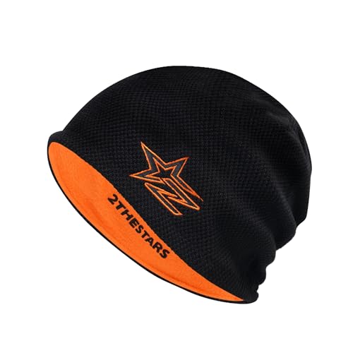Reversible Winter Beanie Fleece Lined Warm Windproof Knit Hat - color: Black