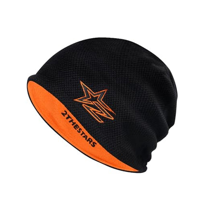 Reversible Winter Beanie Fleece Lined Warm Windproof Knit Hat - color: Black