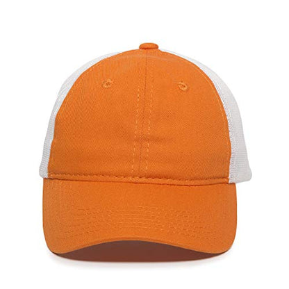Outdoor Cap Garment Washed Meshback Cap - color: Orange/White