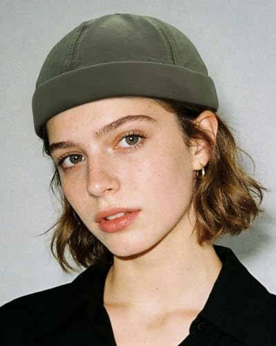 CLAPE Lightweight Breathable Brimless Cap Street Casual Versatile Summer Quick Dry Docker Cap No Brim Sailor Cap Leon Cap - color: Ct81-green