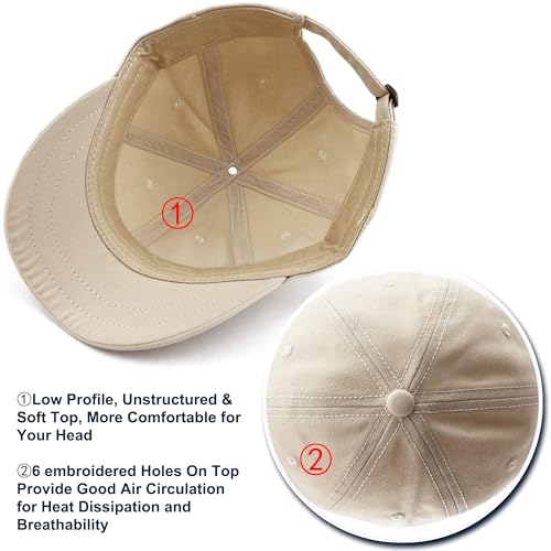 Loneshark Short Brim Baseball Cap for Running Small Bill Umpire Hat - color: Beige
