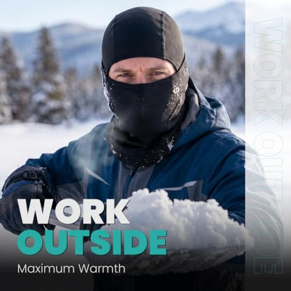 AOPREL Balaclava Ski Mask for Men Winter Face Mask Breathable & Thermal Winter Balaclava Women for Cold Weather Outdoor - color: Black