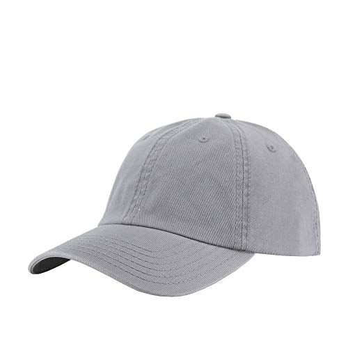 Classic Blank Dad Hat Cotton Adjustable Strap Baseball Cap - color: Gray