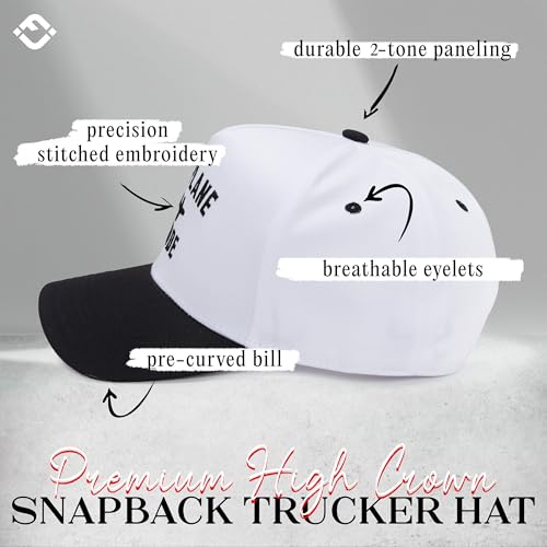 Funky Junque Adult Trucker Snapback Hat 2-Tone Baseball Cap - color: Airplane Mode - White/Black