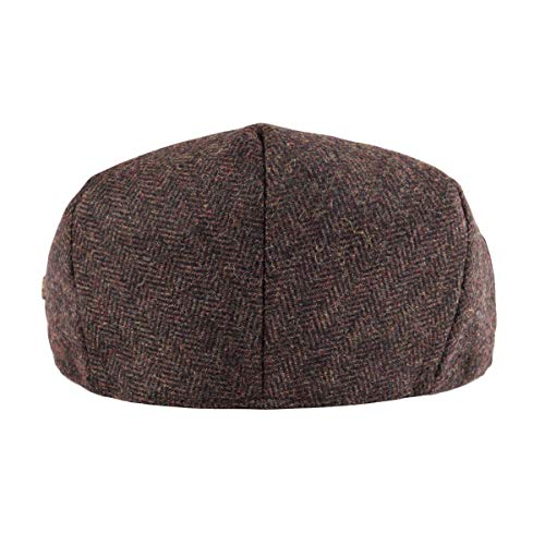 VOBOOM Men's Herringbone Flat Ivy Newsboy Hat Wool Blend Gatsby Cabbie Cap - color: Coffee, size: 7 5/8
