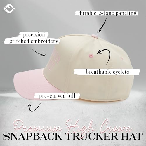 Funky Junque Adult Trucker Snapback Hat 2-Tone Baseball Cap - color: Expensive & Difficult - Rose/Beige