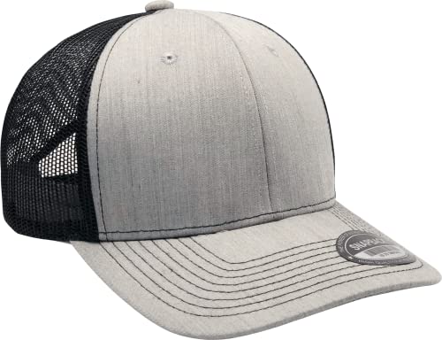 L2K Classics Plain Trucker Mesh Cap Baseball Cap - Mens Hats Trucker Hats for Men - color: Heather/Black
