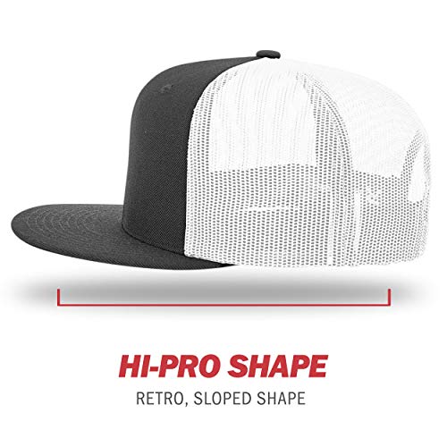 Richardson Unisex 511 Flatbill Trucker Adjustable Snapback Baseball Cap - color: Black/White