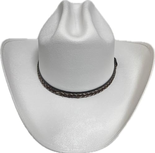 Mrlahat Western Cowboy & Cowgirl Hat Wide Brim Front Pinch Style - color: White, size: Small-Medium