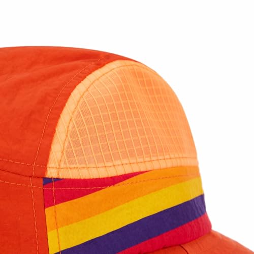 Color-Blocked Fisherman Style Sun Hat for Outdoor Camping, Surfing & Vacations - Wide Brim, UV Protective, Anti-Slip - color: Orange Rainbow