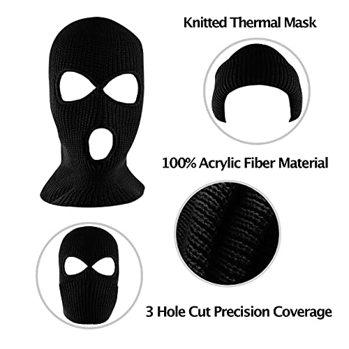 Super Z Outlet Knit Sew Acrylic Outdoor Full Face Cover Thermal Ski Mask One Size Fits Most - color: Black