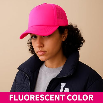 10 Pack Blank Trucker Hats Bulk, Plain Baseball Hats for DIY Heat Transfer Vinyl HTV Embroidery Team Events - color: Full Color Mixing