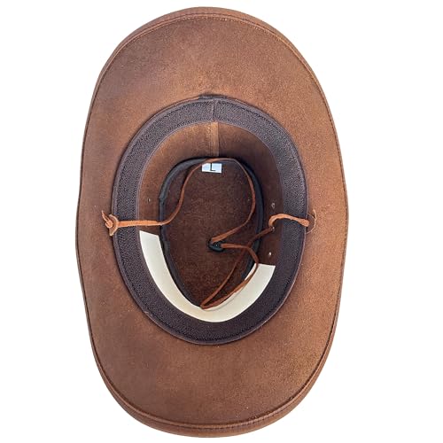 Leather Cowboy hat for Men & Women Durable Handcrafted Lightweight Shapeable Western Hats for Men - size: X-Large