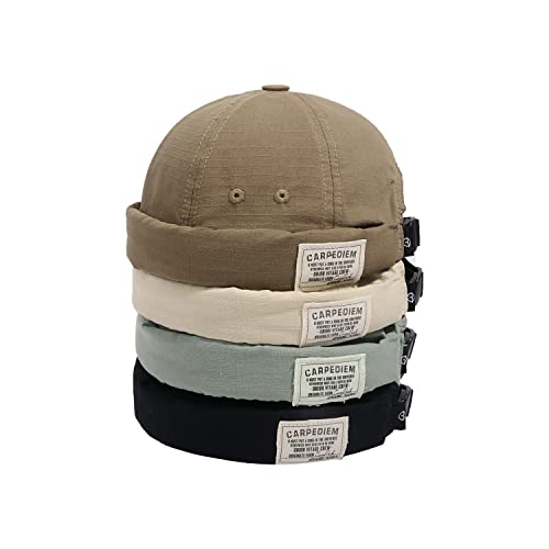 Croogo Hats for Men - Brimless Cap, Retro Strapback, Adjustable Landlord Skullcap - color: Gd43-beige