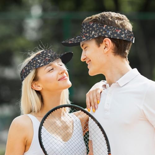 Adjustable Lightweight Open Top Sports Sun Visor Hat Cap for Golf Tennis - color: Cartoon Puppy and Paw