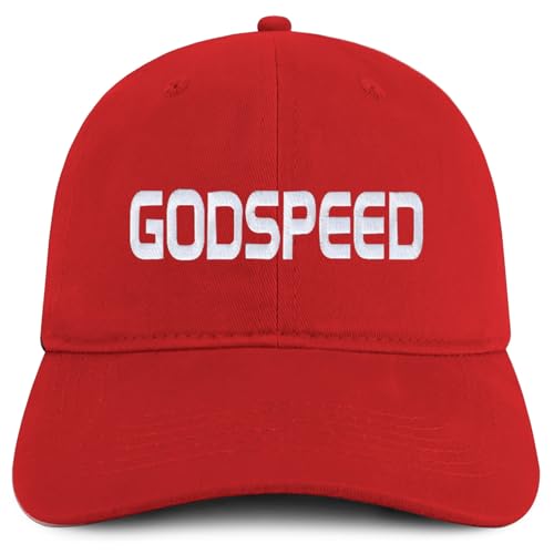 Trendy Apparel Shop Godspeed Embroidered Soft Cotton Baseball Cap - color: Red