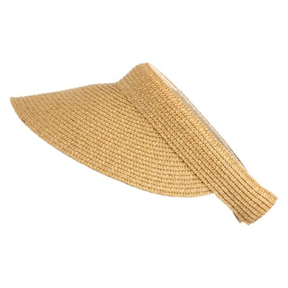UPF 50+ Paper Braid Clip On Visor - color: Toast Brown